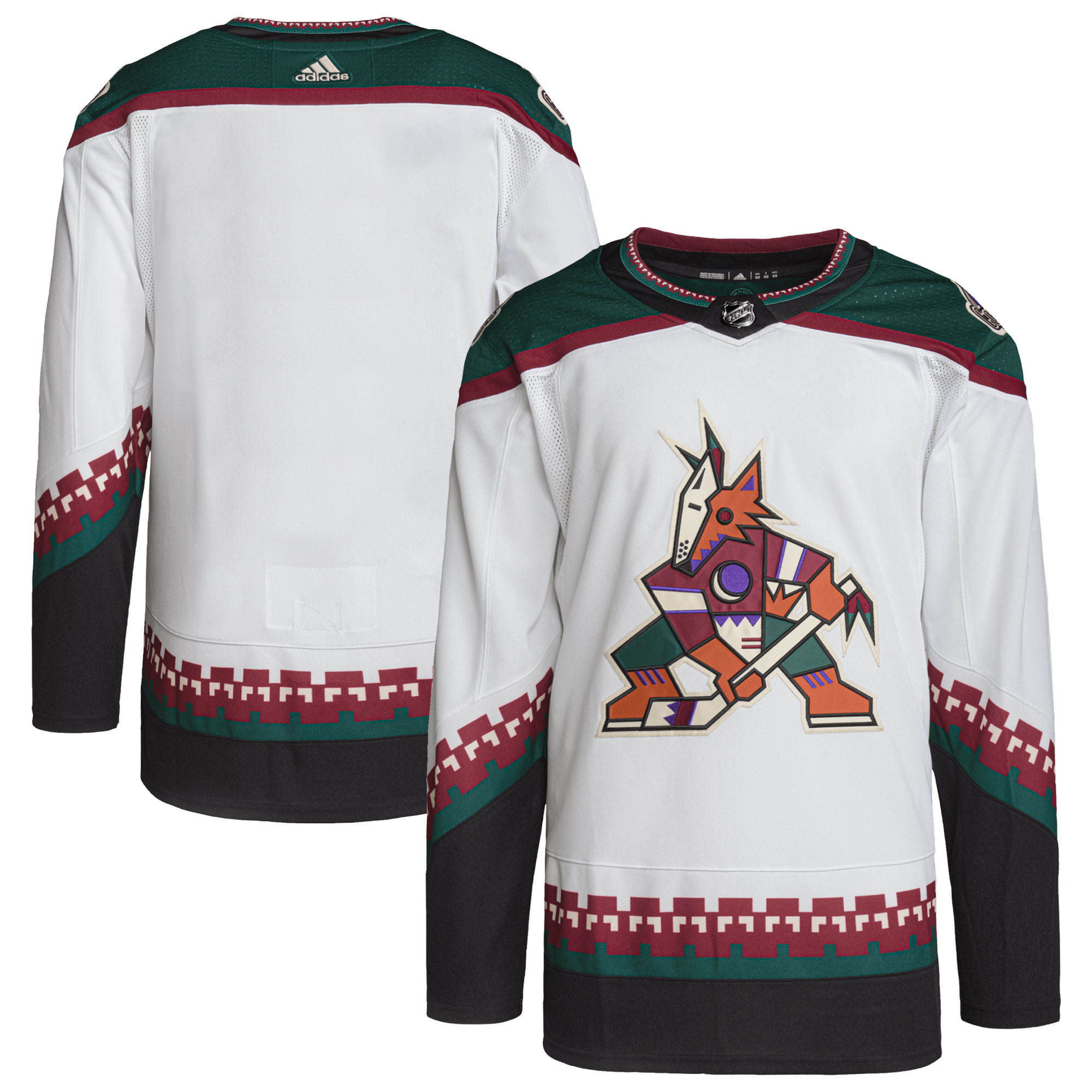 Men's Arizona Coyotes adidas White Away Primegreen Authentic Pro Blank Jersey | NHL Shop