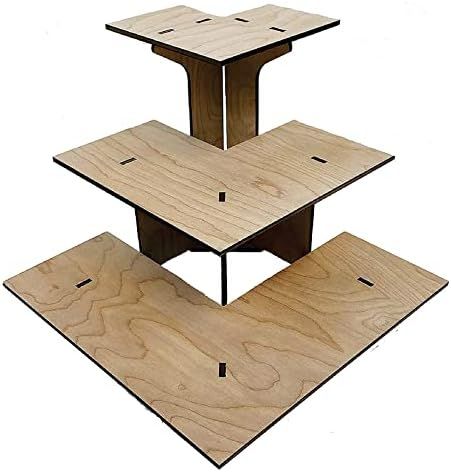 Torched 3-Tier Retail Table Display Corner Stand with Shelves for Products - Portable | 3 Step Corne | Amazon (US)