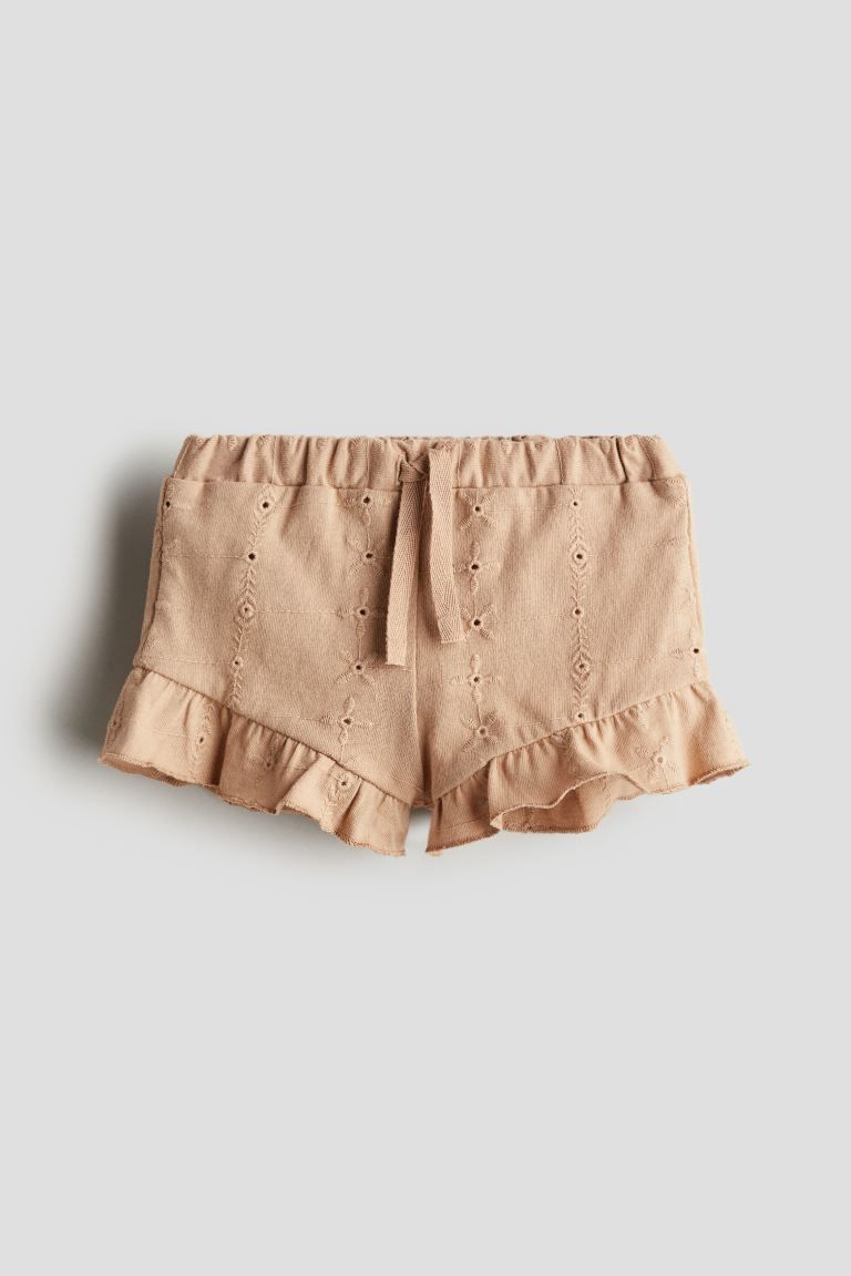 Cotton Jersey Shorts - Regular waist - Short - Beige - Kids | H&M US | H&M (US + CA)