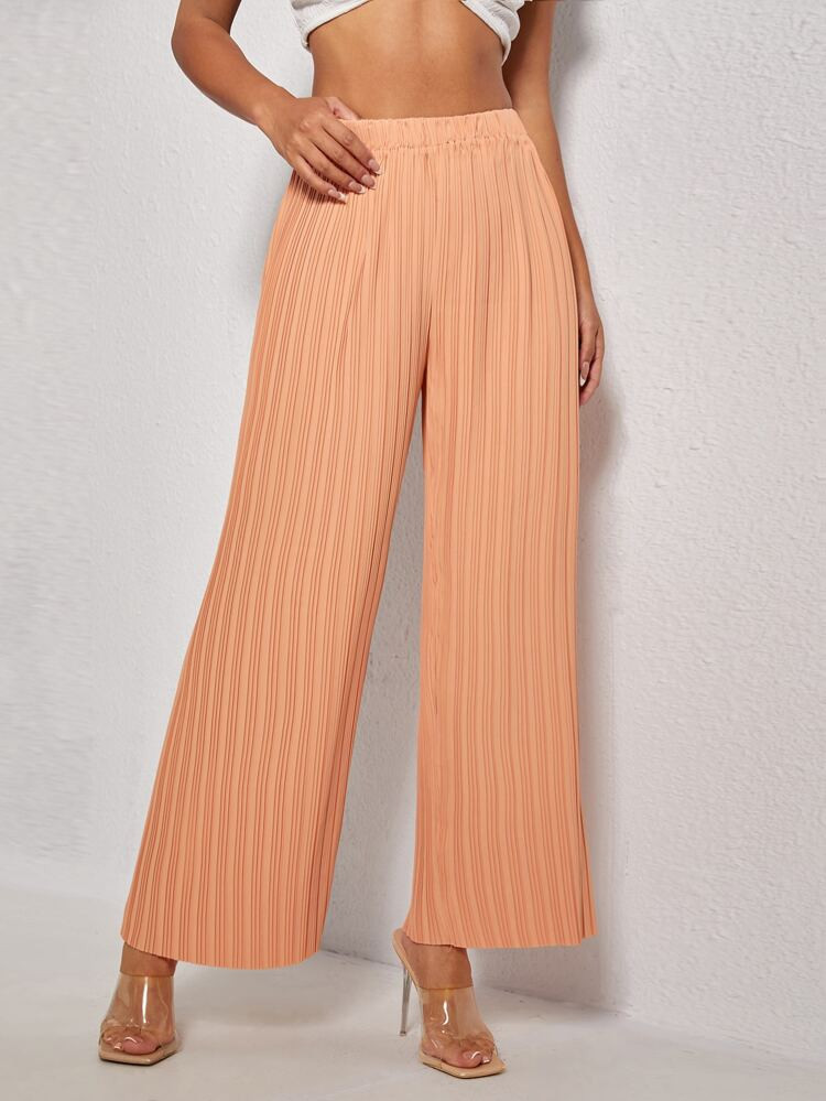 SHEIN PETITE High Waist Pleated Wide Leg Pants | SHEIN
