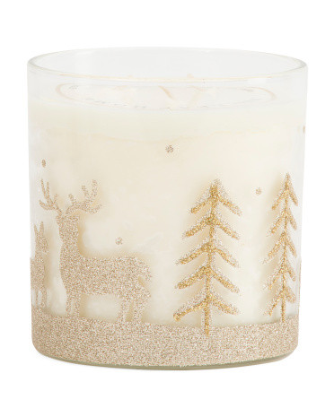 24oz Puffy Gold Deer Candle | TJ Maxx
