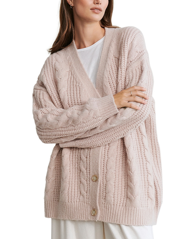 Jenni Kayne Cable Knit Cocoon V Neck Cardigan Sweater | Bloomingdale's (US)