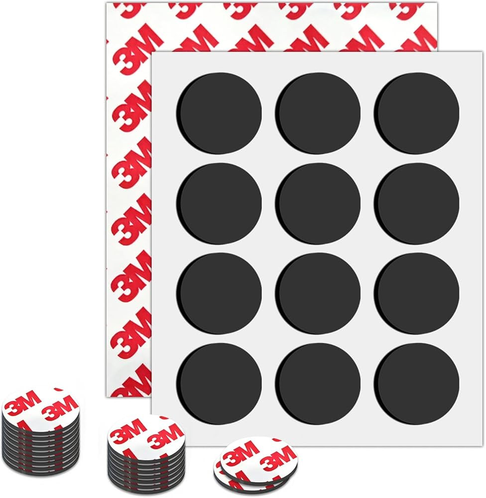 Magnetic Dots,Round Magnets with Adhesive Backing,Small Magnet 1.2" Self Sticky Magnetic Circle f... | Amazon (US)