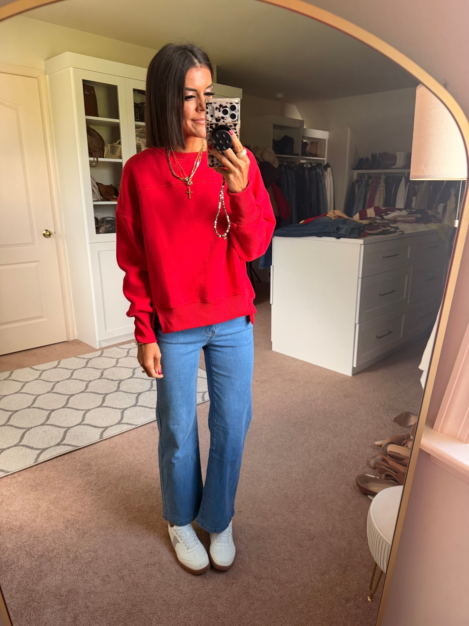 Size small in sweatshirt size xs in jeans

#LTKgrwm #LTKmomlife #LTKdayinmylife