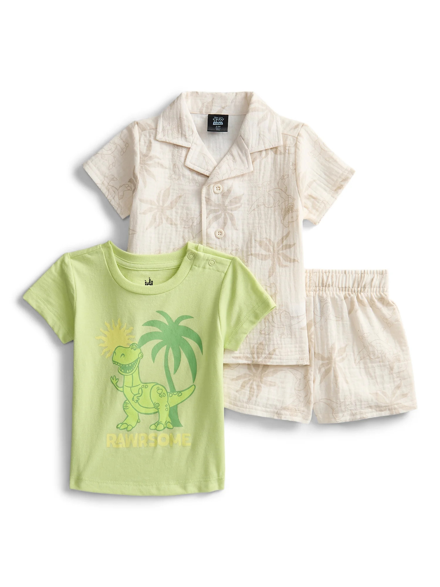 Toy Story Baby Boys Rex Outfit Set, 3-Piece, Sizes 0M-24M | Walmart (US)