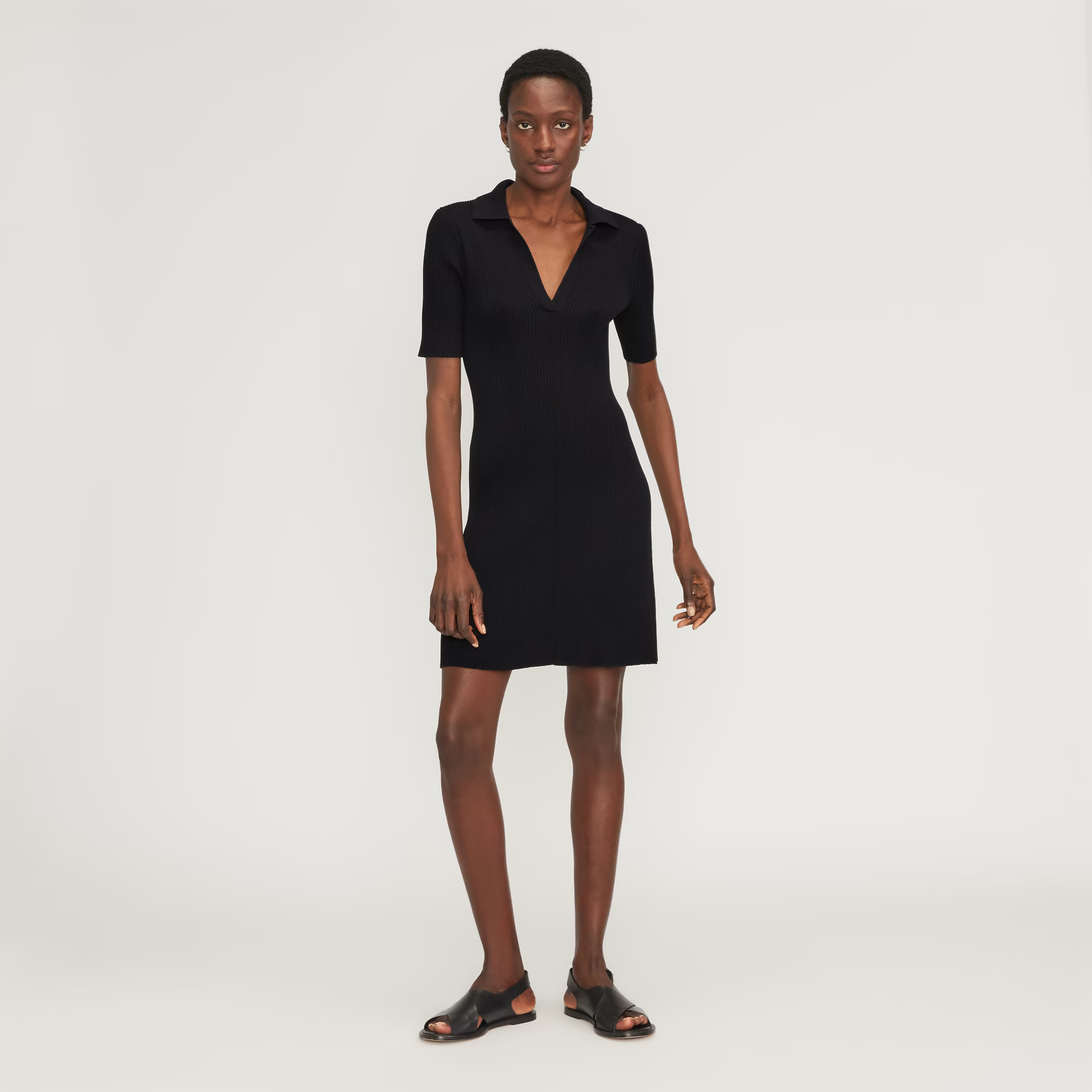The Ribbed Short-Sleeve Polo Dress | Everlane