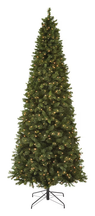 NOMA Pre-Lit Slim Christmas Tree with Tree Stand, 600  Incandescent Lights, 9-ft | Canadian Tire