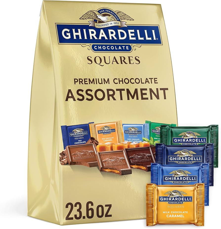 GHIRARDELLI Premium Assorted Chocolate SQUARES, 23.6 oz Bag Variety Pack of Milk, Dark, Mint, and... | Amazon (US)