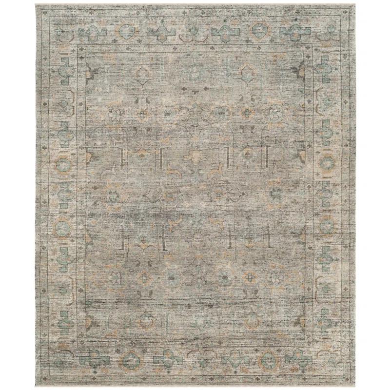 Kline Handmade Hand-Knotted Wool Linen / Dusty Teal Rug | Wayfair North America