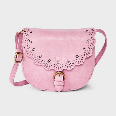 Girls' Pink Saddle Crossbody - Cat & Jack™ Pink | Target