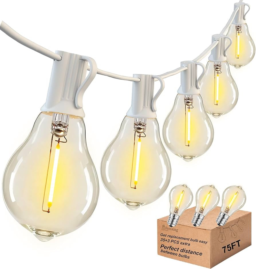 DAMAING Outdoor String Lights 75FT Waterproof Patio Lights with 38 Shatterproof Dimmable Edison L... | Amazon (US)
