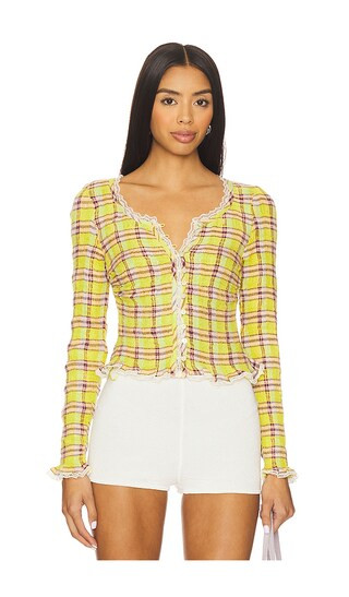 x REVOLVE Elliot Smocked Top in Avocado Combo | Revolve Clothing (Global)