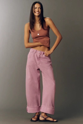 Kayden Regenerative Cotton High Rise Barrel Jeans by Pilcro | Anthropologie (US)