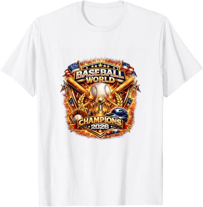 Baseball World Champions 2026 Vintage Style Graphic T-Shirt | Amazon (US)