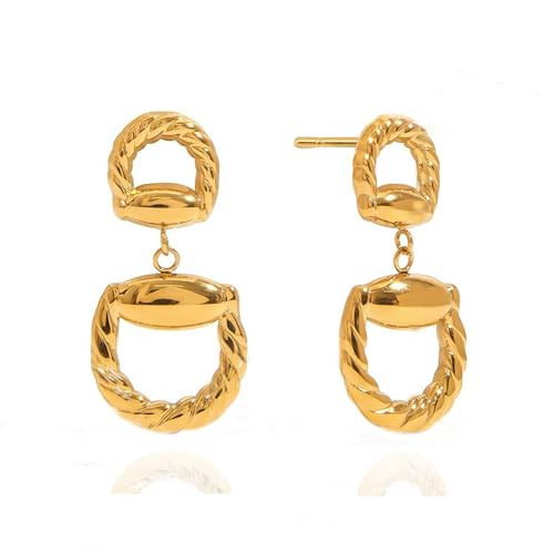 TONLUYAX Horsebit Dangle Equestrian Earrings Chunky Gold Earrings Western Jewelry For Women | Amazon (US)