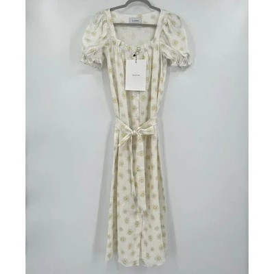 Sleeper Daisies Midi Brigitte Linen Lounge Dress sz XL Ribbon Belt NWT Floral  | eBay | eBay US