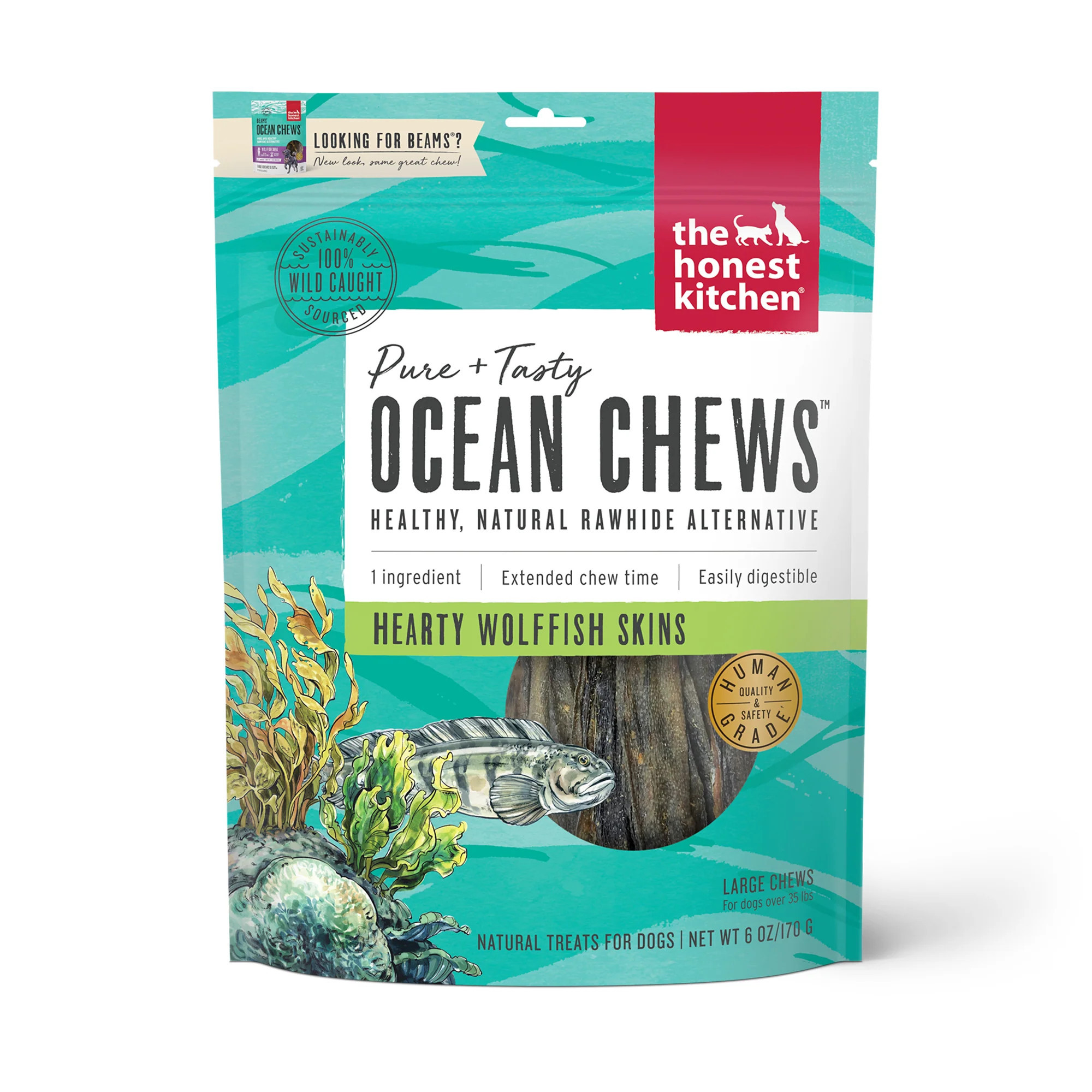 Talls Ocean Chews Wolffish Skins (Beams) | The Honest Kitchen