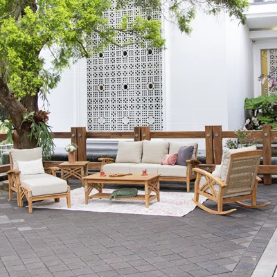 Cotesfield 6 - Person Teak Outdoor Seating Group With Cushions | Wayfair North America