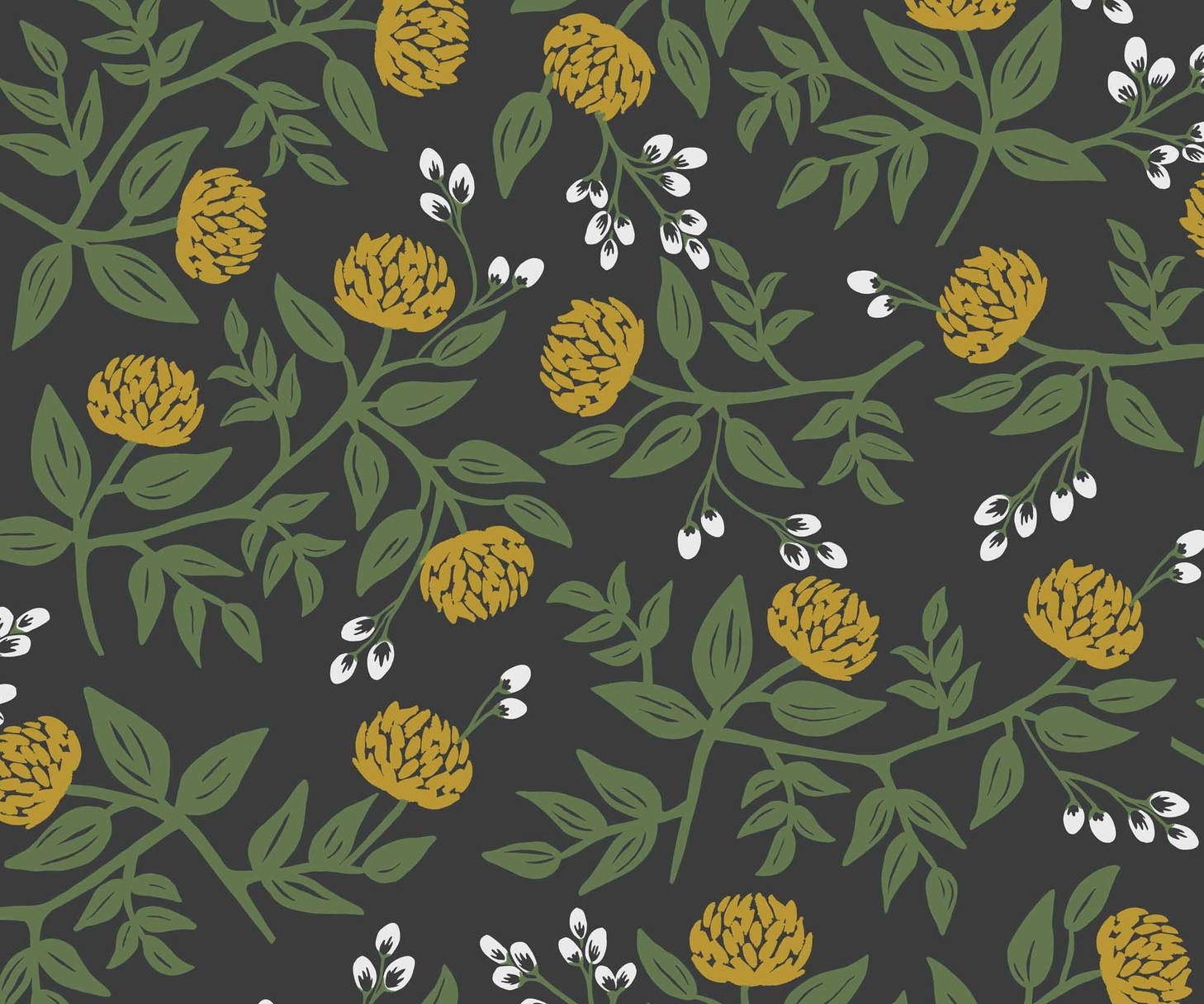 Black & Metallic Gold Peonies Wallpaper | Rifle Paper Co.