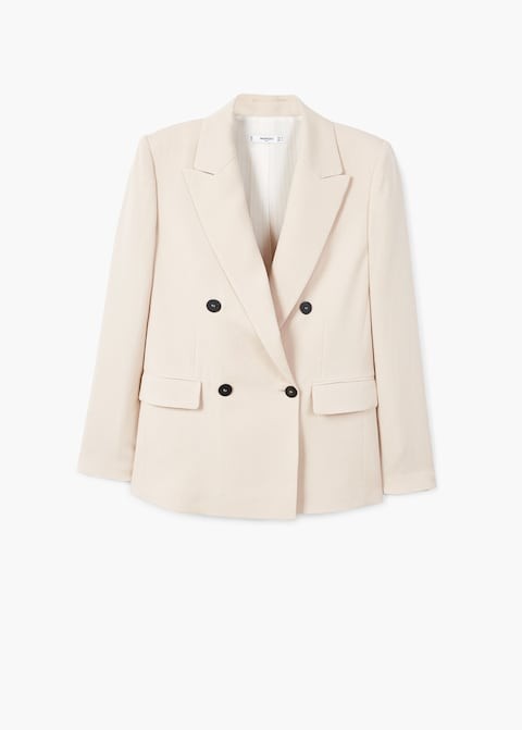 Contrast buttons blazer - Woman | MANGO (UK)