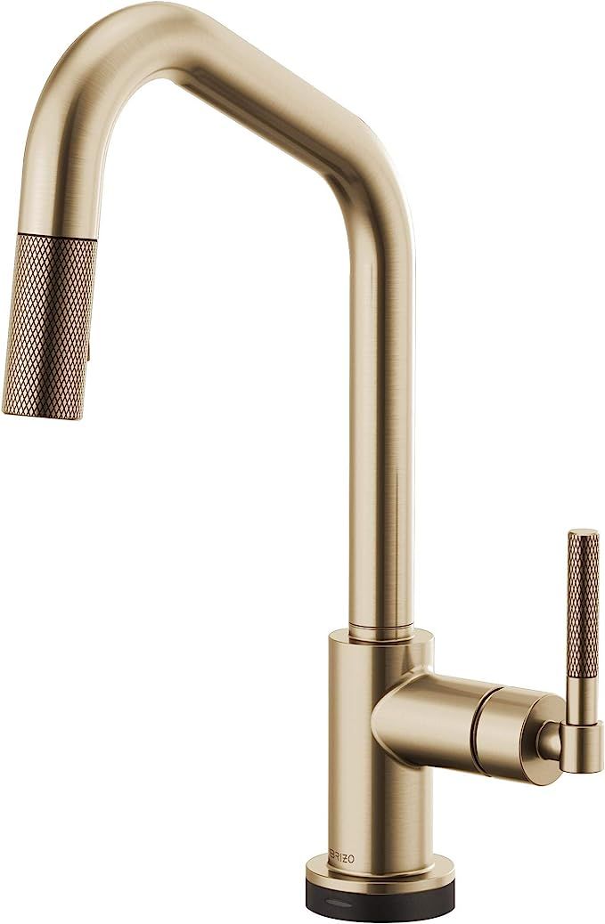 Brizo 64063LF-GL Litze Smarttouch Pull-Down Faucet with Angled Spout and Knurled Handle In Luxe G... | Amazon (US)