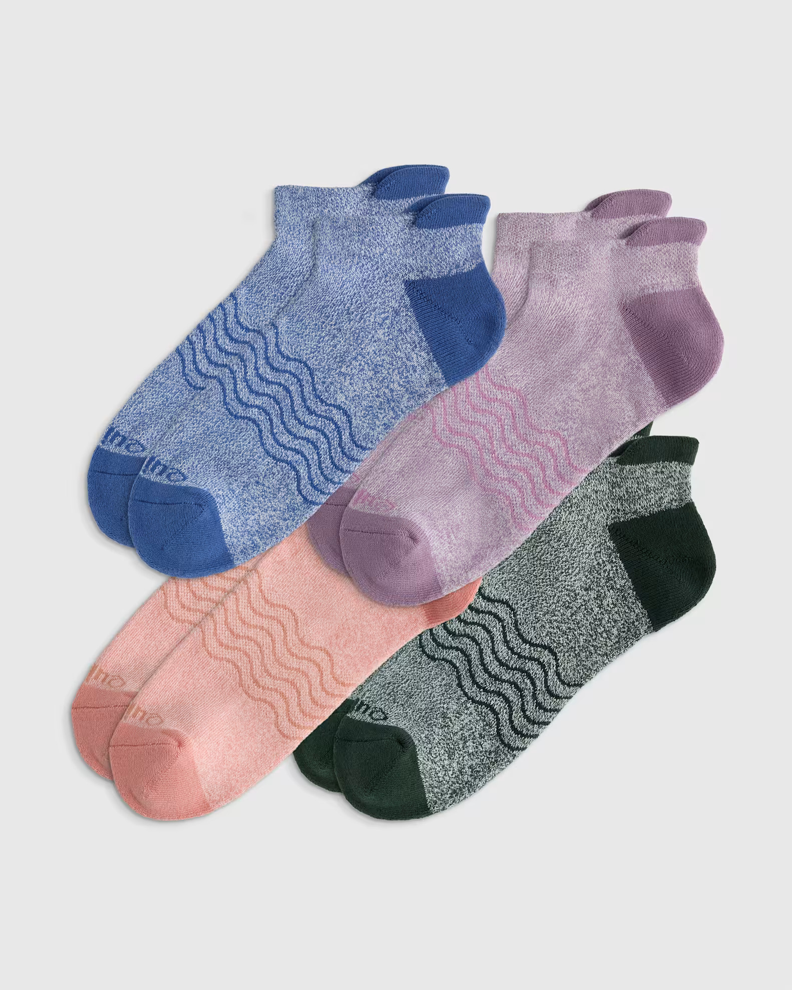 Everyday Cotton Colorblock Marl Ankle Socks (4-pack) in Pink/Blue/Purple Mix | Quince