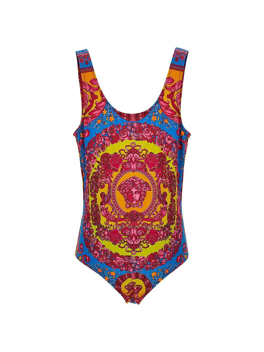 Little Girl's & Girl's Electric Barocco Print One-Piece Swimsuit - Cyclamen Pink - Size 14 | Saks Fifth Avenue