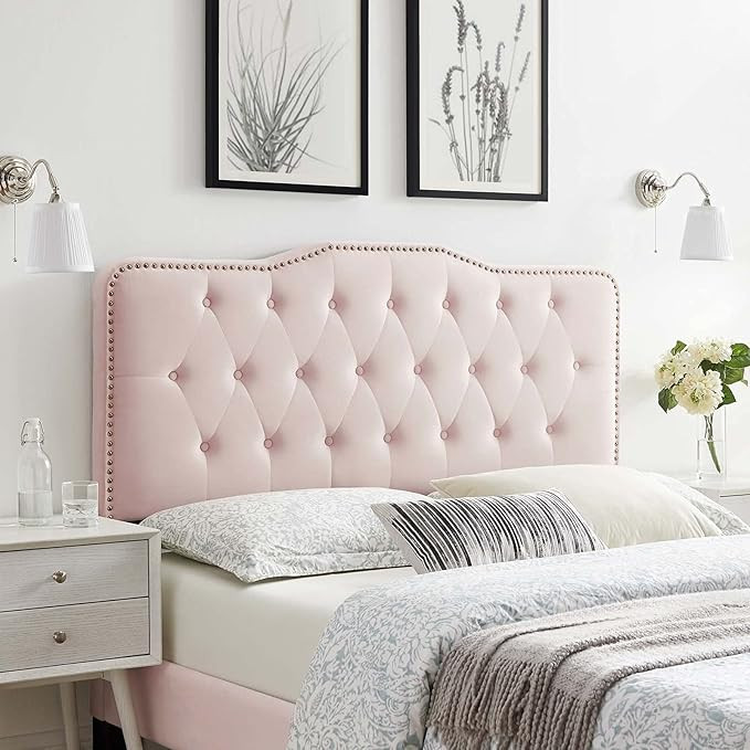 Modway MOD-6410-PNK Sophia Tufted Performance Velvet Full/Queen Headboard, Pink | Amazon (US)