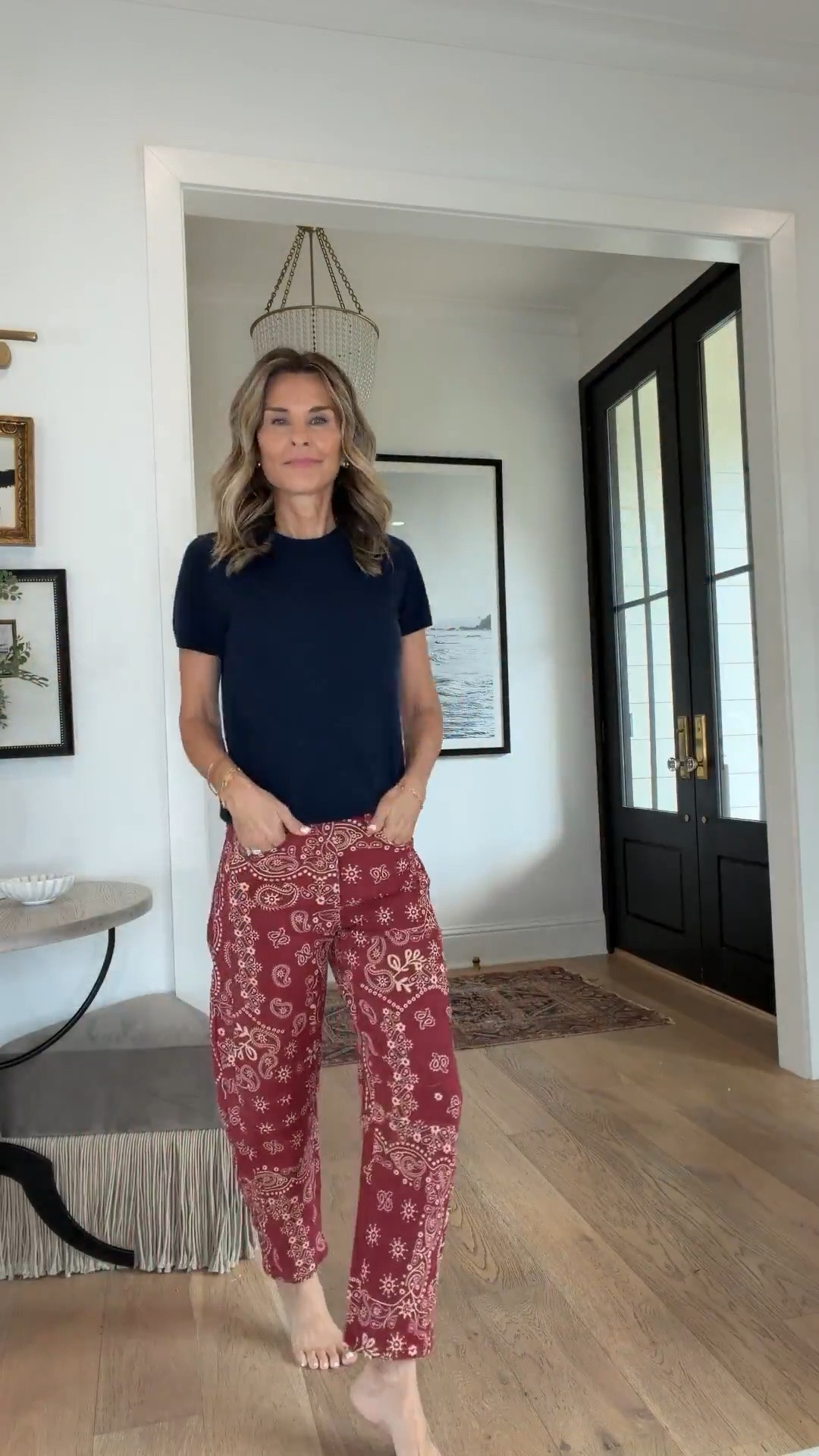 I’m 5’6’’
-wearing size S in cashmere top @Quince 
-bottoms are Amazon!! TTS
-YSL loafers but I linked a great look for less