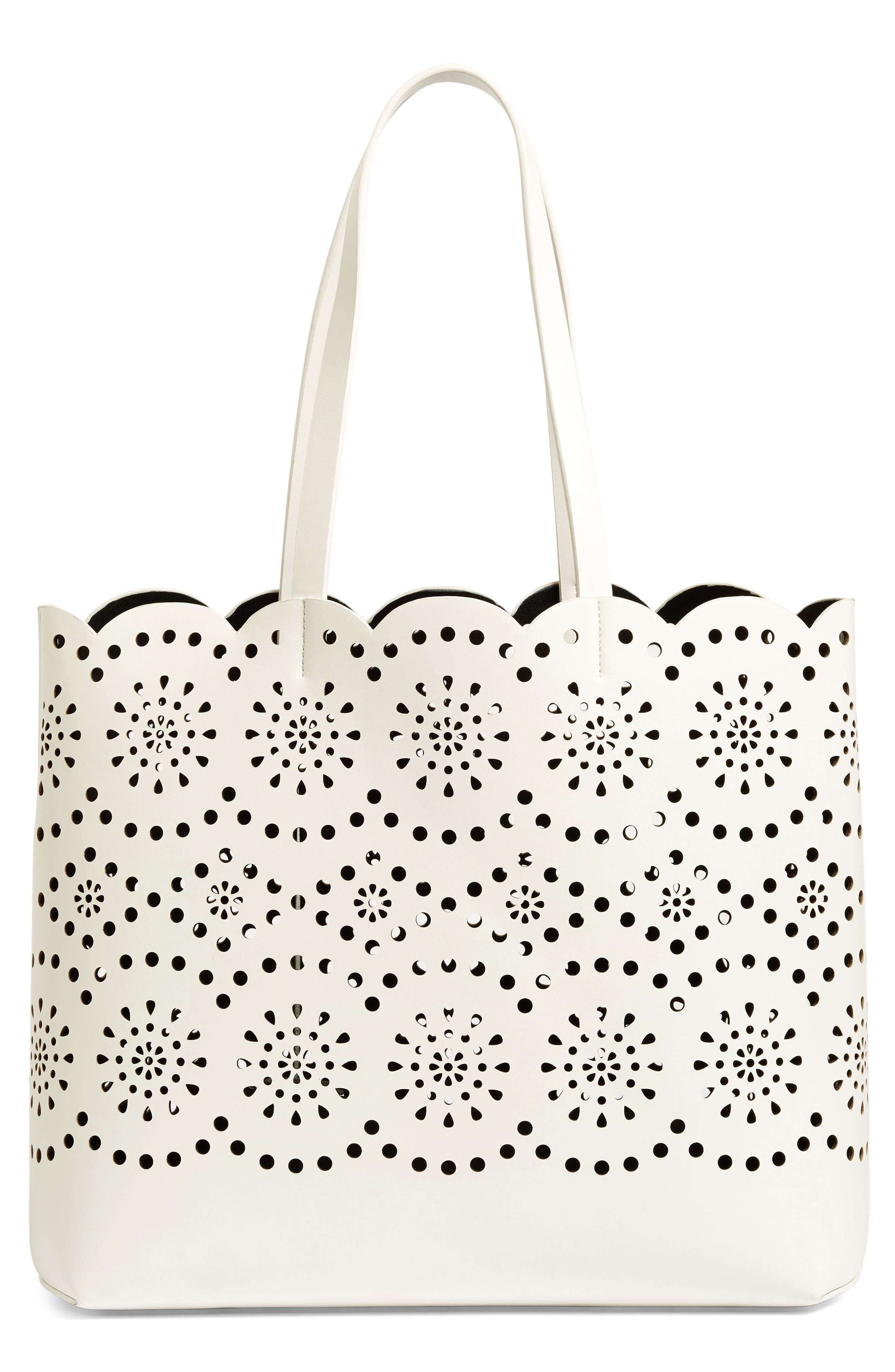 Lily Scallop Faux Leather Tote | Nordstrom