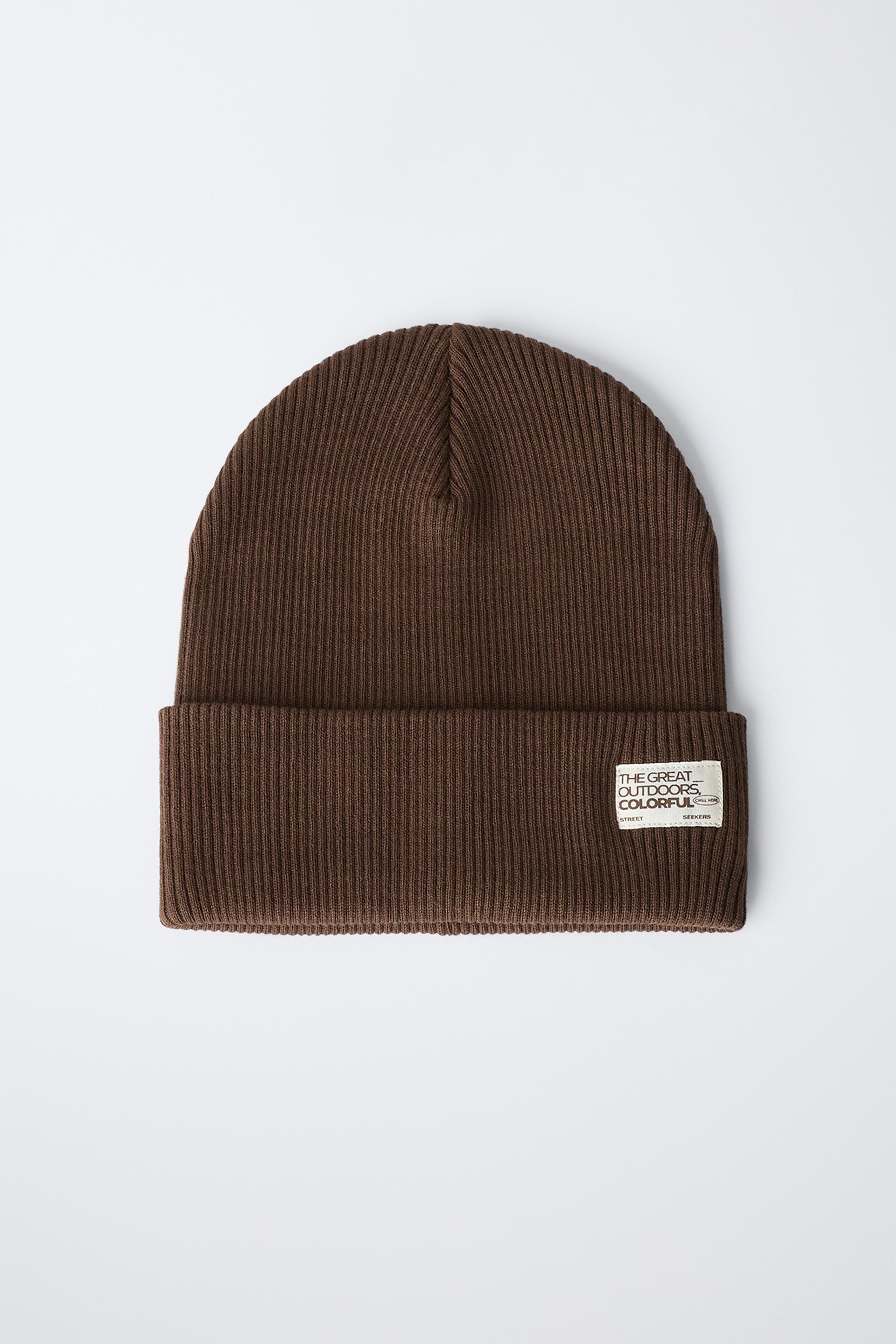 RIBBED KNIT HAT WITH LABEL | Zara US
