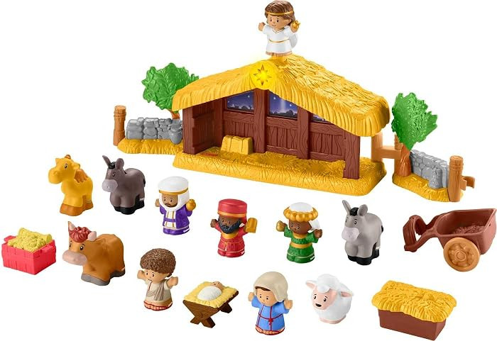 Fisher-Price Little People Toddler Toy Nativity Set with Music Lights & 18 Pieces for Christmas P... | Amazon (US)