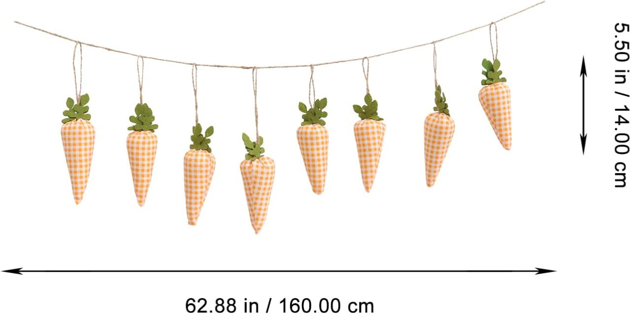 NUOBESTY Easter Carrot Banner Bunny Carrot Garland Fabric Wall Vegegtable Ornament for Party Wall... | Amazon (US)