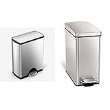 Simplehuman 50 Liter / 13.0 Gallon Rectangular Kitchen Step Trash Can, Brushed Stainless Steel & 10  | Amazon (US)