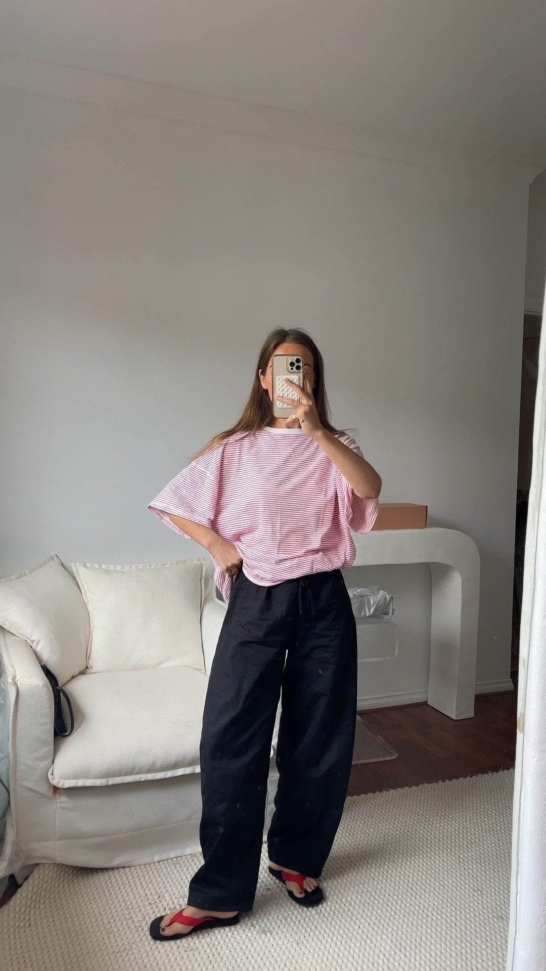 yesterdays working from home outfit <3 

these assembly barrel leg pants have been working wonders for me — if you’ve been wanting to tap into this style fit these are a super approachable barrel style. 🤍