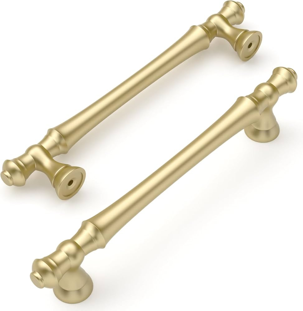 Amerdeco 10 Pack Brushed Gold Cabinet Pulls 5 Inch(128mm) Hole Center Cabinet Hardware Kitchen Ca... | Amazon (US)
