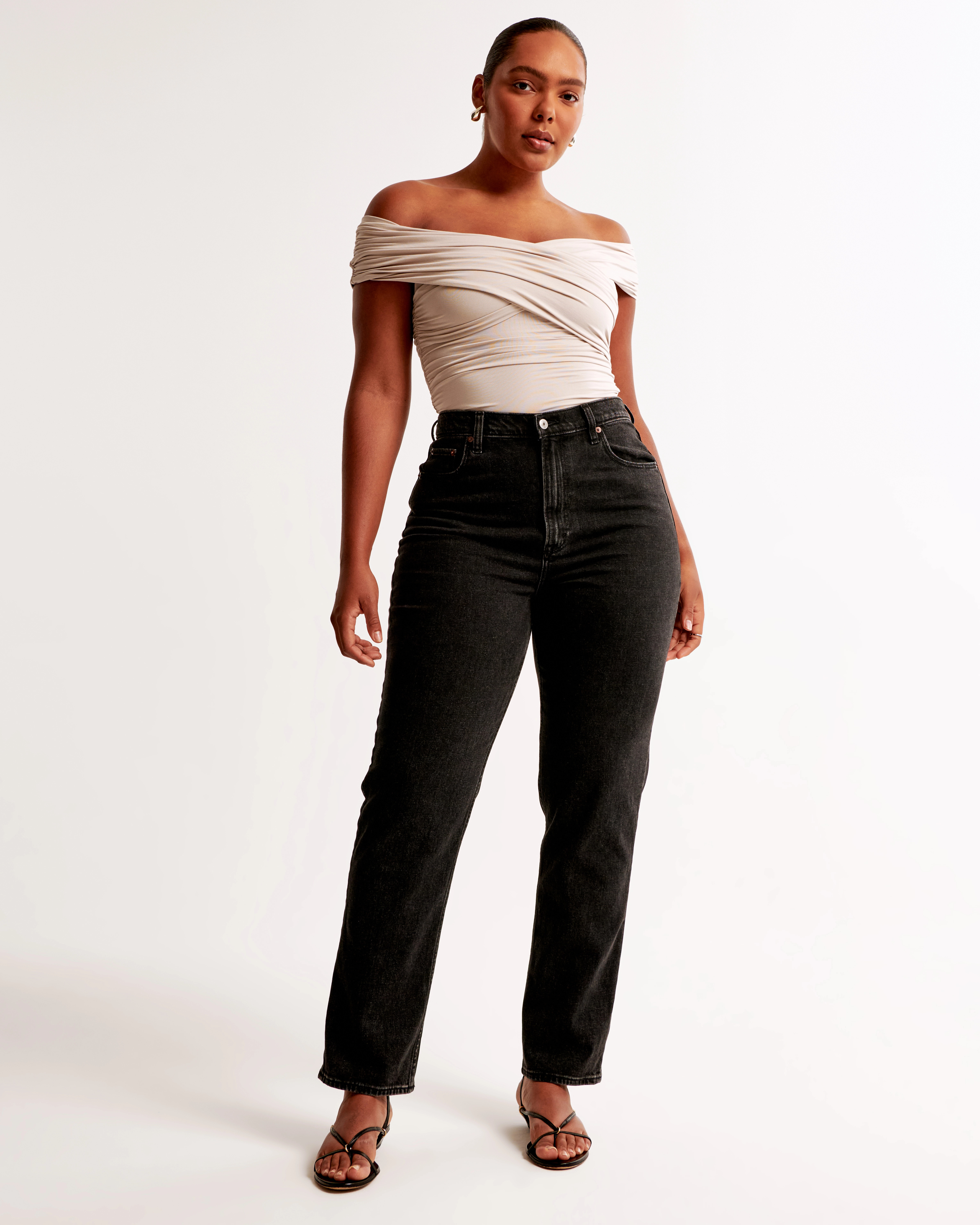 Curve Love Ultra High Rise Ankle Straight Jean | Abercrombie & Fitch (US)