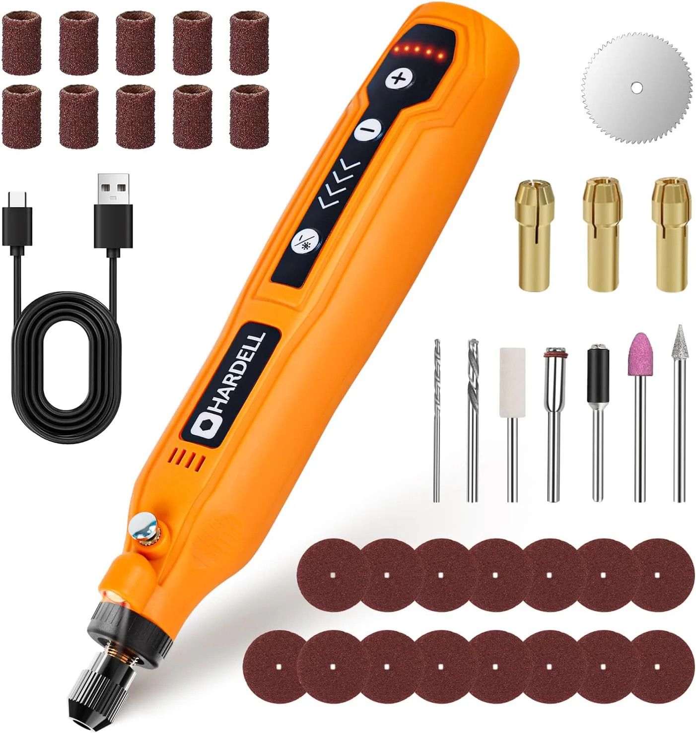 HARDELL Mini Cordless Rotary Tool 3.7V with 35 Accessories 5 Speed USB Charging for Sanding Polishing Drilling Carving Engraving DIY Crafts | Lowe's