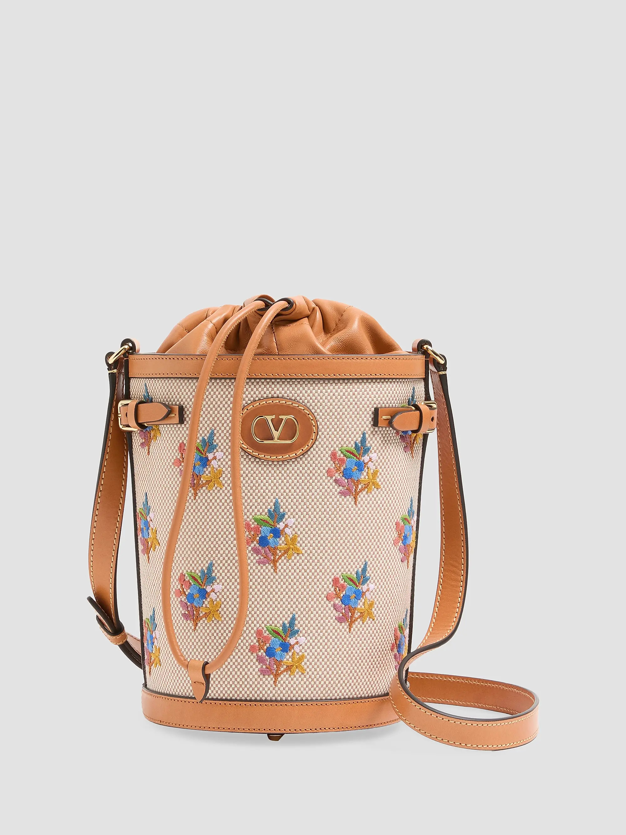 Valentino Garavani Antibes Canvas Embroidered Medium Bucket Bag | Saks Fifth Avenue | Saks Fifth Avenue