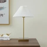 Better Homes & Gardens 21" Gold Brass Pleated Shade Table Lamp | Walmart (US)