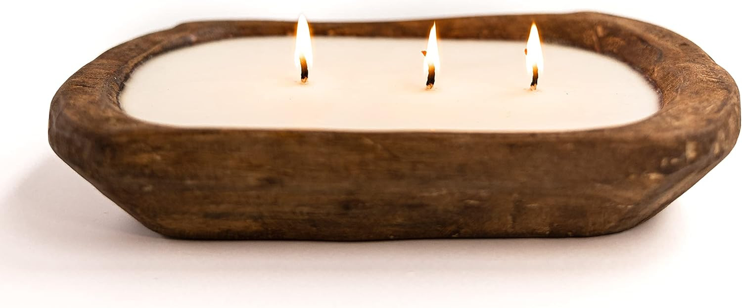 Red Barn Candle Company Wood Dough Bowl Candles | 100% All-Natural Soy Wax & Essential Oil Infuse... | Amazon (US)