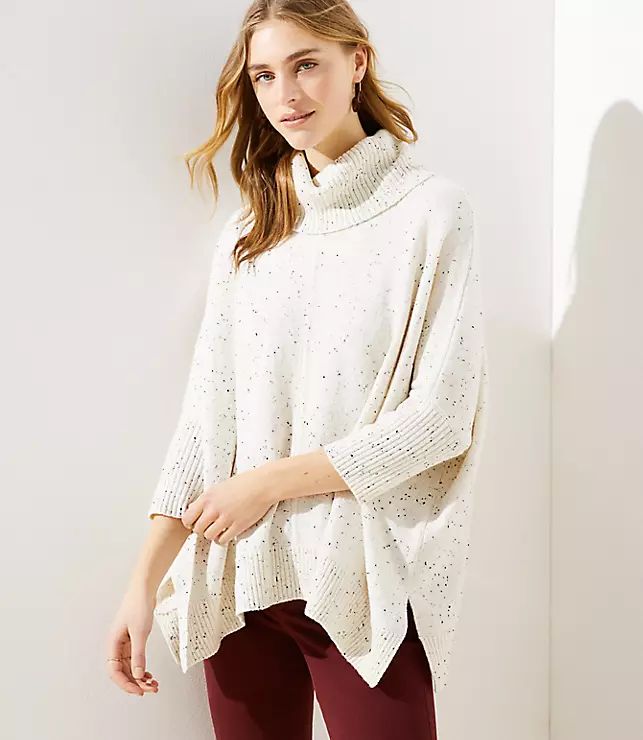 Turtleneck Poncho Sweater | LOFT