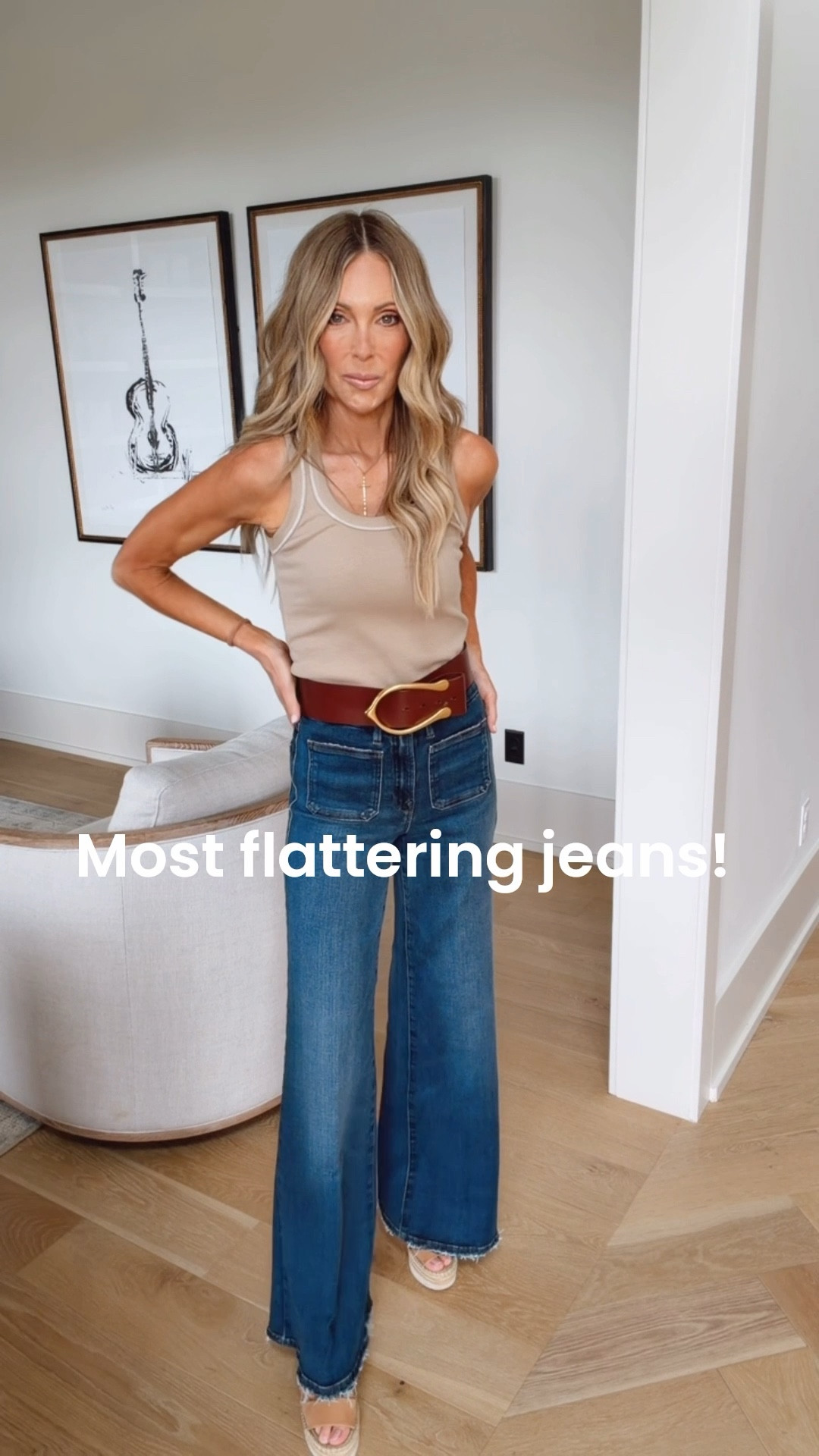 Favorite jeans for spring and summer so far... a light weight stretchy palazzo jean designed to move and flatter!  I sized down. 

#LTKootd #LTKSpringSale #LTKmomlife