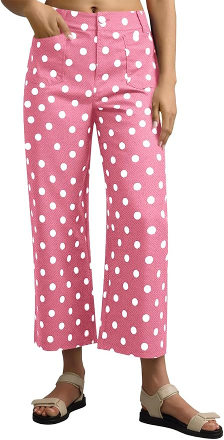 Tankaneo Womens Cropped Striped Jeans High Waisted Wide Leg Denim Pants | Straight Leg，Side and... | Amazon (US)