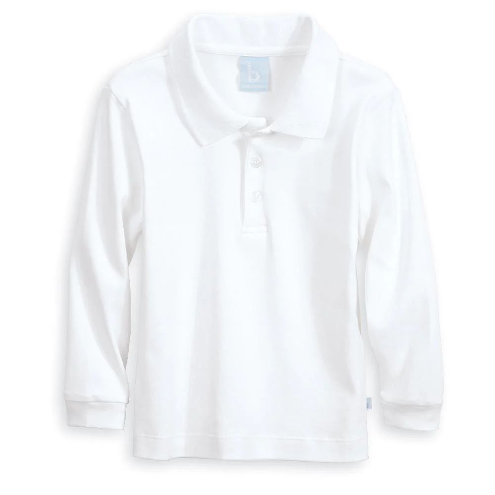 White Solid Pima Polo Tee | Loozieloo