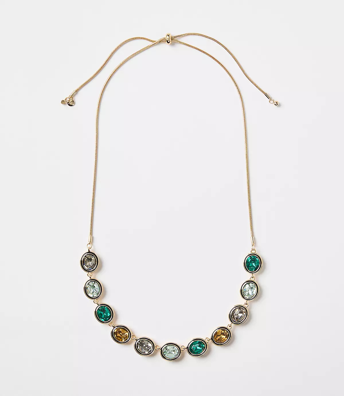 Sparkle Enamel Pull Tie Statement Necklace | LOFT