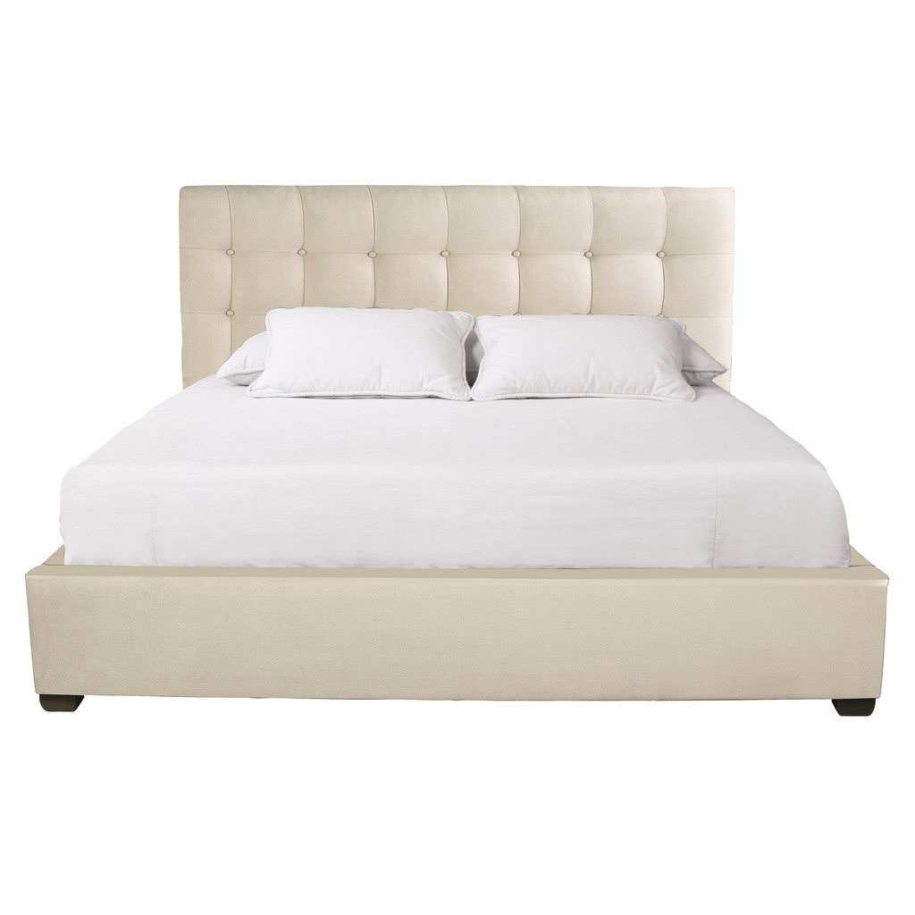 Avery Upholstered King Panel Bed in Cream | 1stopbedrooms