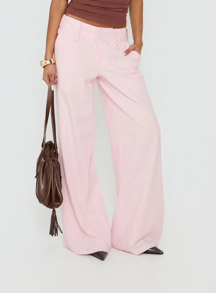 Pedra Wide Leg Pant Pink | Princess Polly US