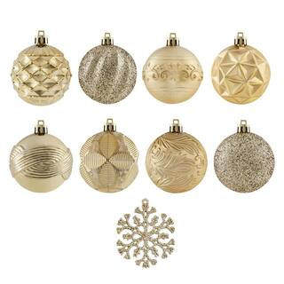 Home Accents Holiday 101 Count Gold Shatterproof Ornaments C-16068A | The Home Depot