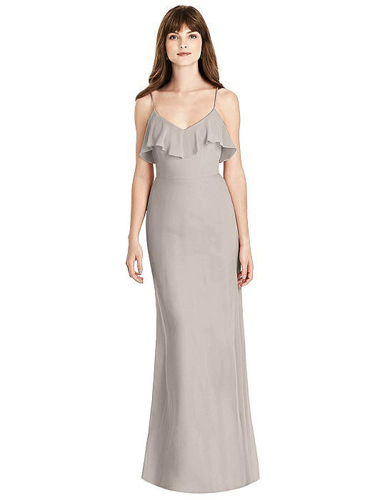 Ruffle-Trimmed Backless Maxi Dress - Britt | The Dessy Group